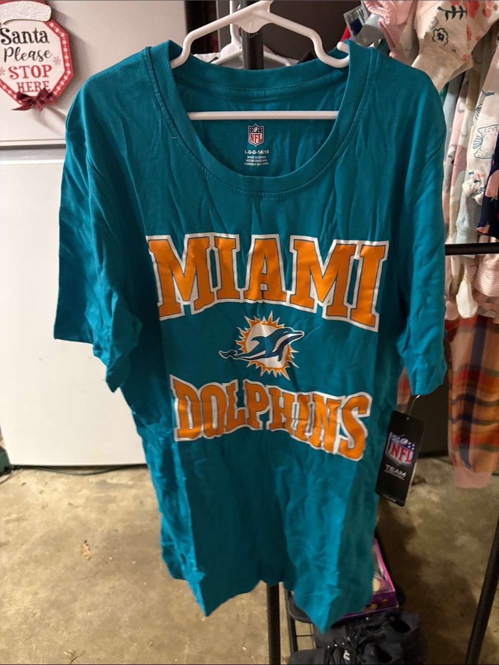 Nwt 14-16 NFL Miami Dolphins Teal Team Graphic Tee